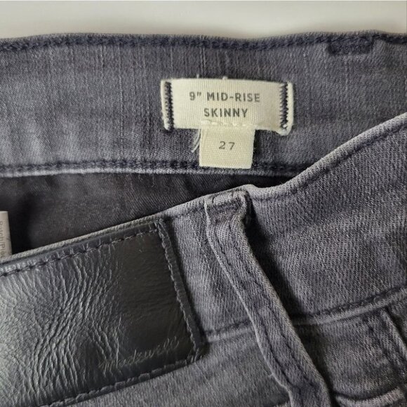 MADEWELL Mid Rise Skinny Jeans Raw Hem 27 - Picture 7 of 12